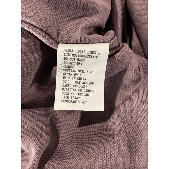 Mac Duggal Beaded Floral Grey Polyester A-Line Cocktail Dress Size 14 - Picture 3 of 5